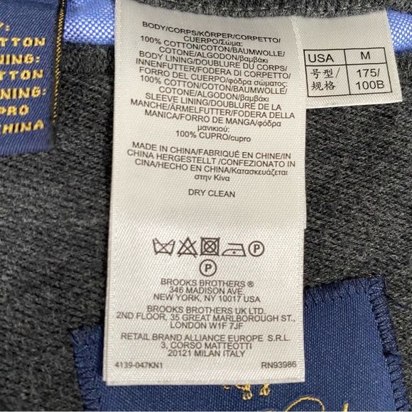 Brooks Brothers Mens Dark Gray Lined  Button Dinner Jacket‎ Size Medium - Picture 5 of 13